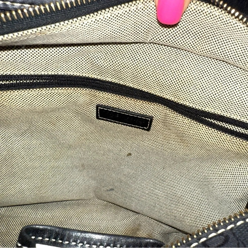 Dooney & Bourke East/West Shoulder Bag Signature Jacquard Canvas Black +Extras